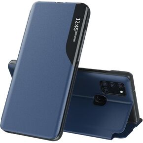 OOPKINS Case for Samsung Galaxy A25 5G Flip Case PU Leather Business Flip Case Full Body Protection Kickstand Smart Clear View Window Heavy Duty Protection Cover for Galaxy A25 5G Purple QHC