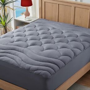 Mattress Topper Twin XL College Dorm, Extra Long Twin Cooling Mattress Pad, Thick Padded Mattress Protector Cover Washable, Deep Pocket 8-21", 39x80 Inches, White