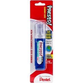 Pentel Presto! Jumbo Correction Pen, Fine Point, Metal Tip, White, 12 ml/0.4 fl.oz. 2 Pack (ZL31WBP-K6)