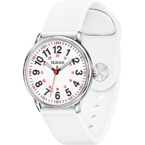Nurse Watch for Nurse Medical Professionals Students Women Men, 50M Waterproof 12/24 Hour Military Time Luminouse Easy Read Dial, Second Hand Watch for Nursing(Purple)