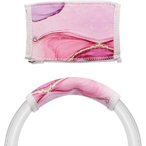 Geekria Flex Fabric Headband Cover Compatible with Skullcandy Crusher Evo, Crusher ANC, Crusher ANC 2, Hesh 3, Hesh Evo, Hesh ANC, Venue Headphone Head Cushion Pad Protector (Pink Marble)