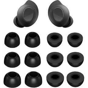 ALXCD Foam Eartips Compatible with Galaxy Buds FE SM-R400, S/M/L 3 Sizes 6 Pairs Soft Memory Foam Ear Tips Earbuds Foam Tips, Compatible with Galaxy Buds FE SM-R400 6 Pairs Black sml