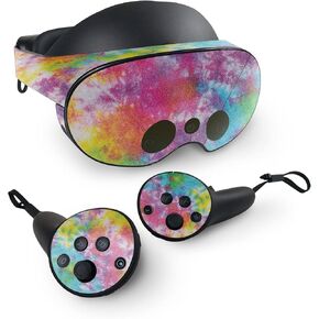 MightySkins Glossy Glitter Skin Compatible with Meta Quest Pro - Tie Dye Splatter | Protective, Durable High-Gloss Glitter Finish | Easy to Apply, Remove, and Change Styles | Made in The USA