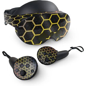 MightySkins Glossy Glitter Skin Compatible with Meta Quest Pro - Primary Honeycomb | Protective, Durable High-Gloss Glitter Finish | Easy to Apply, Remove, and Change Styles | Made in The USA