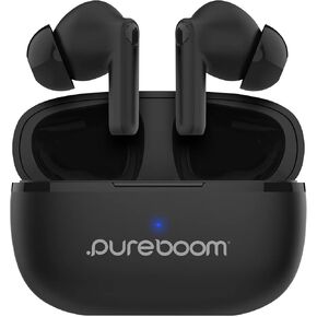 سماعات أذن PureGear PureBoom اللاسلكية لتحسين الصوت، وسماعات رأس ستيريو للتحكم باللمس في الأذن وميكروفون مدمج لهواتف iPhone/Android/TV/أجهزة الكمبيوتر المحمولة، والمزيد من الأجهزة