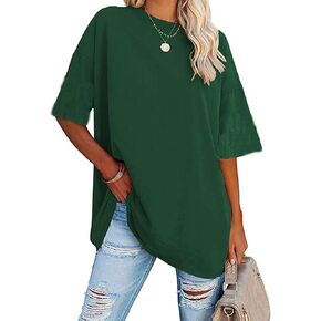 Oversized T Shirts for Women Loose Fit Crewneck Short Sleeve Tops Summer Casual Blouse Y2K 2024 Basic Tees