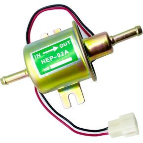 QRYDWQ 12V Universal Heavy Duty Gas Diesel In-Line In-Tank Electric Fuel Pump With Installation Kit Metal Solid Petro Gasoline or Diesel Engine for Motorcycle Carburetor Lawn Mower Trucks Boats