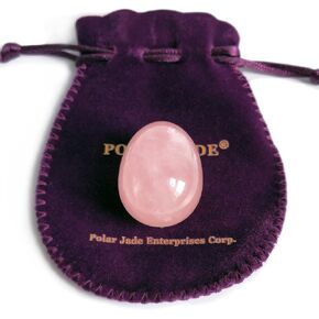 Polar Jade Rose Quartz Yoni Egg, Undrilled, Medium Size, Pink Love Stone, for Women for Strengthening Pelvic Floor Muscles and for Countering Stress Adult Urinary Incontinence (Medium (43x30mm))