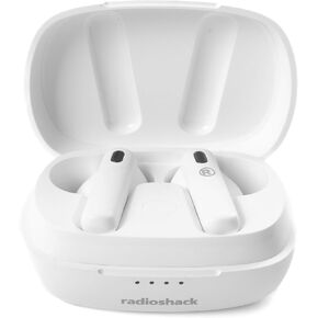 RadioShack Wireless Earbuds, Active Noise Cancelling Earbuds, IPX5 Water Resistant Bluetooth Earbuds with 400MAH Battery, White