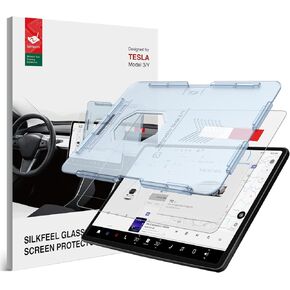BERSEM Nano-Texture Screen Protector Compatible with Tesla Model 3 (2023-2017) / Tesla Model Y (2024-2020) Center Control Touch Screen Car Navigation, EZ Kit, Anti Glare, Automatic Alignment, Bubble Free