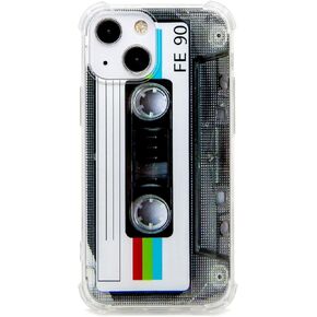 FAteamll Case for iPhone 13 Mini, Matte Finish Heavy Duty Soft Back Cover with Reinforced Corners TPU Soft Bumper Retro Cassette Tape Case Compatible with iPhone 13 Mini 5.4 Inch