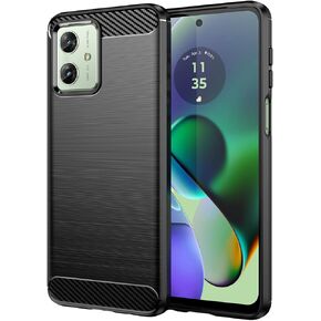 for Motorola Moto G54 Phone case, Shockproof, Scratch Resistant Carbon Fiber Jacket, Soft TPU,for for Moto G54 case (Black) in Saudi Arabia
