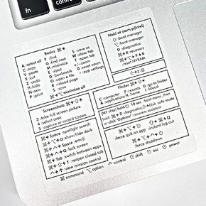 ملصقات اختصارات لوحة المفاتيح الشفافة لجهاز MacBook Air من EL NIDO DESIGN لمرجع التدريب، لاصق لا يترك بقايا - ملصقات فينيل شفافة، متوافقة مع MacBook Pro/Air/iMac/Mini in Kuwait