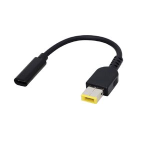 CERRXIAN 15cm 65W PD USB Type C Female Input to Slim Tip Power Charging Cable for Lenovo Thinkpad E440 E450 E550 E560 T430 T440 T440S Lenovo Yoga 13 Yoga 11S(Square s)