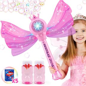 Bubble Wands for Kids Toys for 3 4 5 6 Years Old Girls: Light Up Bubble Wand Outdoor Toys for Girls Ages 4-8 Bubble Party Favors for Kids 4 Year Old Birthday Gifts Girl Toy for Kid 3-8, Purple