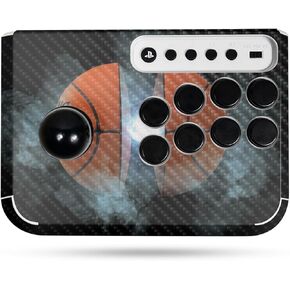 Carbon Fiber Gaming Skin Compatible with Hori Fighting Stick Mini (PS5, PS4, PC) - Basketball Orb - Premium 3M Vinyl Protective Wrap Decal Cover - Easy to Apply | Crafted in The USA by MightySkins