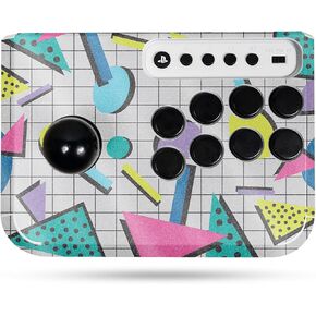 Glossy Glitter Gaming Skin Compatible with Hori Fighting Stick Mini (PS5, PS4, PC) - Awesome 80s - Premium 3M Vinyl Protective Wrap Decal Cover - Easy to Apply | Crafted in The USA by MightySkins