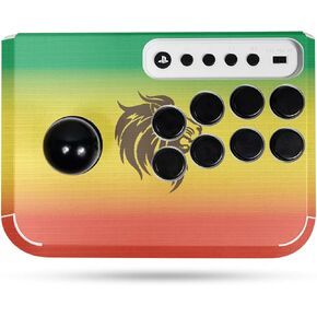 Gaming Skin Compatible with Hori Fighting Stick Mini (PS5, PS4, PC) - Rasta Lion - Premium 3M Vinyl Protective Wrap Decal Cover - Easy to Apply | Crafted in The USA by MightySkins