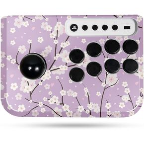 Gaming Skin Compatible with Hori Fighting Stick Mini (PS5, PS4, PC) - Sakura Purple - Premium 3M Vinyl Protective Wrap Decal Cover - Easy to Apply | Crafted in The USA by MightySkins