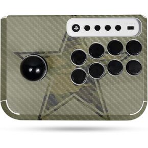 Carbon Fiber Gaming Skin Compatible with Hori Fighting Stick Mini (PS5, PS4, PC) - Army Star - Premium 3M Vinyl Protective Wrap Decal Cover - Easy to Apply | Crafted in The USA by MightySkins