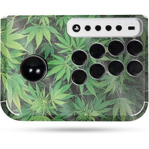 Glossy Glitter Gaming Skin Compatible with Hori Fighting Stick Mini (PS5, PS4, PC) - Weed - Premium 3M Vinyl Protective Wrap Decal Cover - Easy to Apply | Crafted in The USA by MightySkins