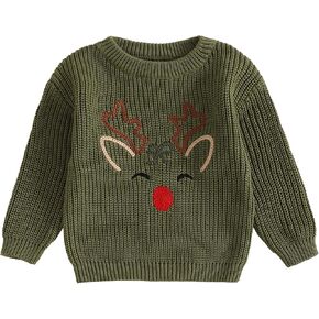 Infant Newborn Baby Christmas Sweater Cute Candy Cane Warm Knitted Sweater Top Toddler Fall Winter Clothes