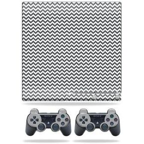 MightySkins Skin Compatible with Sony Playstation 3 Slim Console wrap Sticker Skins Gray Chevron