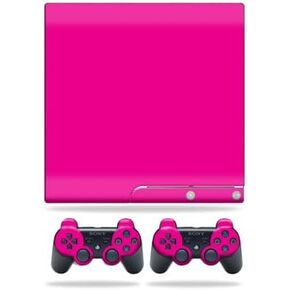 MightySkins Skin Compatible with Sony Playstation 3 Slim Console wrap Sticker Skins Solid Hot Pink