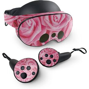 MightySkins Glossy Glitter Skin Compatible with Meta Quest Pro - Super Pink Roses | Protective, Durable High-Gloss Glitter Finish | Easy to Apply, Remove, and Change Styles | Made in The USA