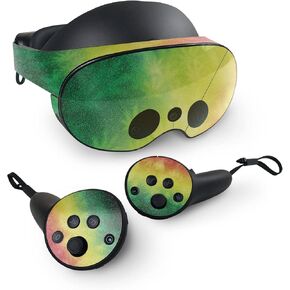 MightySkins Glossy Glitter Skin Compatible with Meta Quest Pro - Rasta Rainbow | Protective, Durable High-Gloss Glitter Finish | Easy to Apply, Remove, and Change Styles | Made in The USA