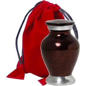 THE ASCENT MEMORIAL Small Cremation Urns for Human Funeral Ashes Set of 1 - Purple Glittered Keepsake Token with Velvet Carry Bag, Paper Funnel in a Beautiful Gift Box - Funeral Urns and Keepsake