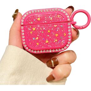YeLoveHaw for AirPods 3 Cute Case for Women Girls, Colorful Glitter, Shiny Silver Chips, Dazzling Acrylic Diamonds, Soft Full Body Protective Cover with Keychain for Airpods 3rd Generation (Black)