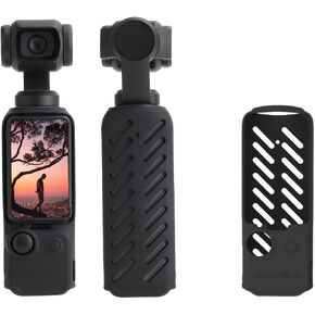 حافظة سيليكون لـ DJI Osmo Pocket 3، حافظة واقية من السيليكون مقاومة للماء متوافقة مع ملحقات حماية الغطاء الواقي من السيليكون DJI Osmo Pocket 3 - أسود in Kuwait
