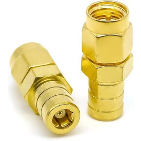 2PCS SMA SMB Adapter, SMA Male to SMB Female Radio Antenna Connector, Low Loss SMA to SMB Coax Cable Adapter for DAB Car Aerial Antenna, Audio, Router, Video