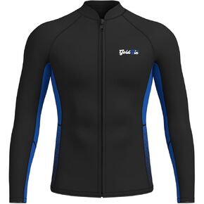 Wetsuit Top Men, 2mm Wetsuits Jacket Long Sleeve Neoprene Tops for Water Sports Aerobics Diving Surfing Swimming