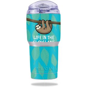 MightySkins Skin Compatible with Pelican Tumbler 22 oz – Slow Sloth | Protective, Durable, and Unique Vinyl Decal wrap Cover | Easy to Apply, Remove, and Change Styles | Made in The USA
