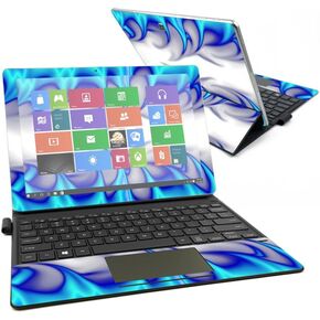 Mightyskins Skin Compatible with Samsung Galaxy Book 12" - Blue Fire | Protective, Durable, and Unique Vinyl Decal Wrap Cover | Easy to Apply, Remove, and Change Styles | Made in The USA