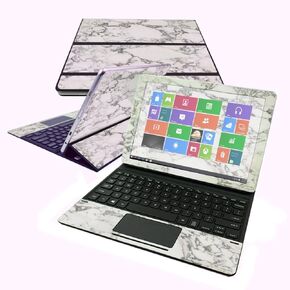 MightySkins Skin Compatible with Samsung Galaxy Book 10.6" - White Marble | Protective, Durable, and Unique Vinyl Decal wrap Cover | Easy to Apply, Remove, and Change Styles | Made in The USA