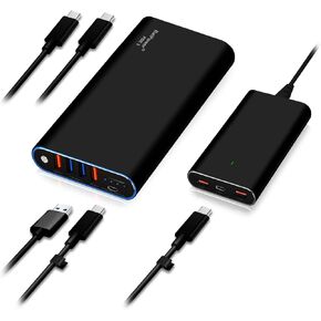 بنك الطاقة المحمول USB C بقوة 98 وات في الساعة من BatPower متوافق مع HP Spectre X360 Dell XPS Razer Blade Stealth Notebook USB-C شاحن محمول وبطارية خارجية ومحول PD USB-C نحيف بقدرة 120 وات