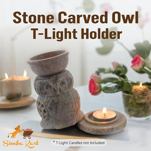 SimbaKart Handcrafted Stylish T-Light Candle Holder, Glass Candle Holder, Handmade T-Light Holder for Bedroom, Office, Living Room, Dining Table, Spa, Reiki, Set of 2 in Saudi Arabia