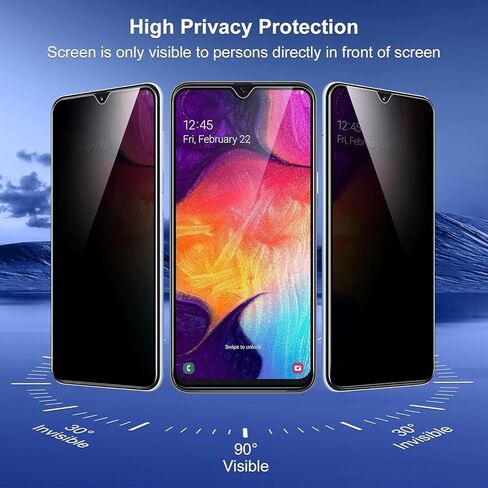 YMO 2 Pack لهاتف Samsung Galaxy A50/A50s/A30/A30s/A40s واقي شاشة للخصوصية، طبقة حماية للشاشة من الزجاج المقسى بصلابة 9H لهاتف Samsung A50/A50s، سهل التركيب، خالي من الفقاعات، مضاد للخدش in Kuwait
