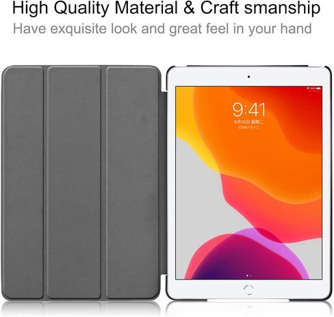 غطاء لجهاز Apple iPad 10.2 7th 8th 9th (إصدار 2019/2020/2021)، حافظة جلدية رفيعة قابلة للطي لجهاز iPad A2197 A2198 A2200 A2270 A2428 A2429 A2430 A2602 A2603 A2604 A2605 (KST-Peach red) in Saudi Arabia