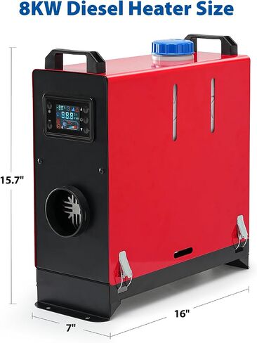 ChuBu Diesel Heater All in One 5KW/8KW 12V-24V Portable Diesel Air Heater with Muffler, Remote Control, LCD Monitor, 4.5L Tank, Fast Heating Defrost Defog for Campers, Truck, RV, Boat, Garage in Saudi Arabia