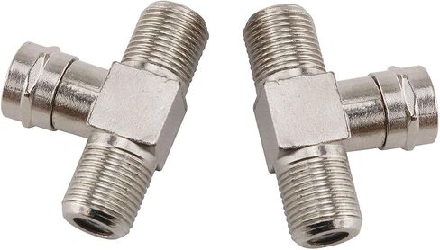 E-outstanding 2-Pack Zinc Alloy Male to Dual Female 3 Way Splitter Adapter Male to 2 Female Coaxial Cable Connector F-Type Connector in Saudi Arabia