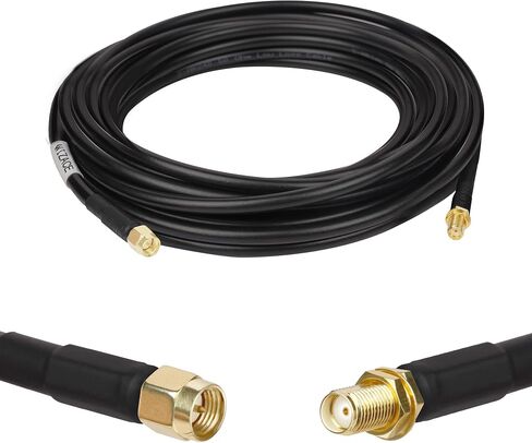 WIZACE 10ft SMA Female to SMA Male Pure Copper Low Loss Cable, S-MR240 Extension Coaxial - Antenna Lead Extender for 3G/4G/5G/6G/LTE/ADS-B/Ham/GPS/WiFi/RF Radio Use (50 Ohm Not for TV) in Saudi Arabia