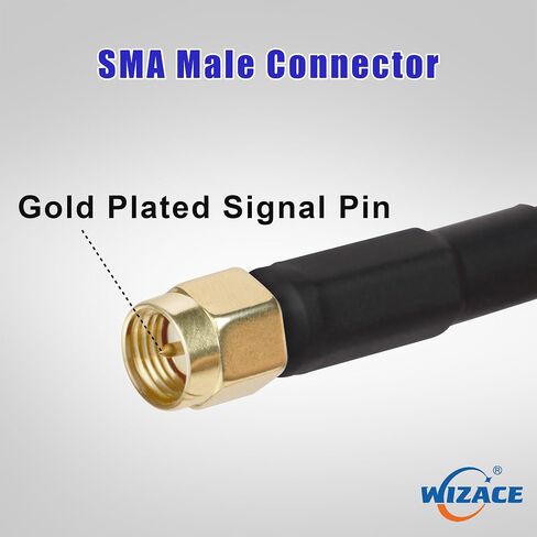 WIZACE 10ft SMA Female to SMA Male Pure Copper Low Loss Cable, S-MR240 Extension Coaxial - Antenna Lead Extender for 3G/4G/5G/6G/LTE/ADS-B/Ham/GPS/WiFi/RF Radio Use (50 Ohm Not for TV) in Saudi Arabia