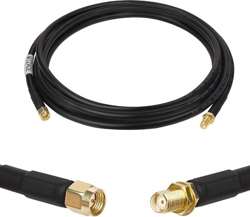 WIZACE 10ft SMA Female to SMA Male Pure Copper Low Loss Cable, S-MR240 Extension Coaxial - Antenna Lead Extender for 3G/4G/5G/6G/LTE/ADS-B/Ham/GPS/WiFi/RF Radio Use (50 Ohm Not for TV) in Saudi Arabia