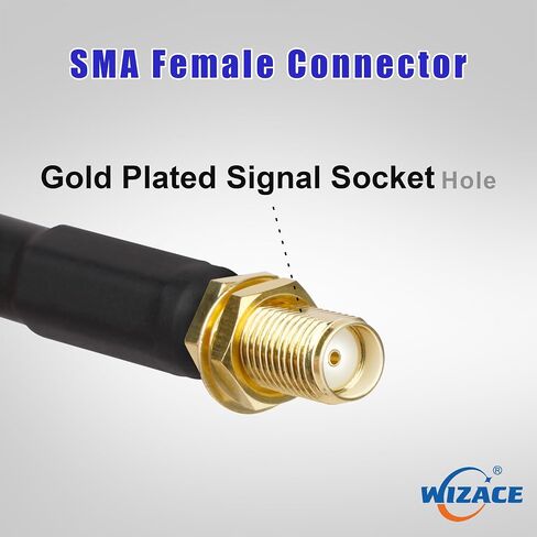 WIZACE 10ft SMA Female to SMA Male Pure Copper Low Loss Cable, S-MR240 Extension Coaxial - Antenna Lead Extender for 3G/4G/5G/6G/LTE/ADS-B/Ham/GPS/WiFi/RF Radio Use (50 Ohm Not for TV) in Saudi Arabia