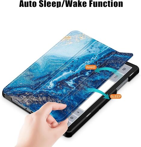 Gylint Case for Samsung Galaxy Tab A9 8.7 Inch 2023, Folding Folio Ultra-Thin PU Leather Stand Case Cover for Galaxy Tab A9 Model (SM-X110/X115/X117) Sea Wave in Saudi Arabia