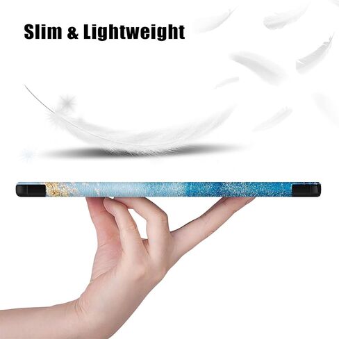 Gylint Case for Samsung Galaxy Tab A9 8.7 Inch 2023, Folding Folio Ultra-Thin PU Leather Stand Case Cover for Galaxy Tab A9 Model (SM-X110/X115/X117) Sea Wave in Saudi Arabia